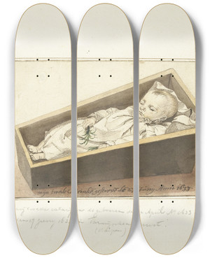 Triptych art skateboard deck of Gerard Ter Borch Catherina Ter Borch In Haar Doodskistje by Gerard Ter Borch (1617-1681) Triptych art skateboard deck of Gerard Ter Borch Catherina Ter Borch In Haar Doodskistje by Gerard Ter Borch (1617-1681)