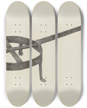 Triptych art skateboard deck of Salvatore Borrazzo Trivet by Salvatore Borrazzo Triptych art skateboard deck of Salvatore Borrazzo Trivet by Salvatore Borrazzo