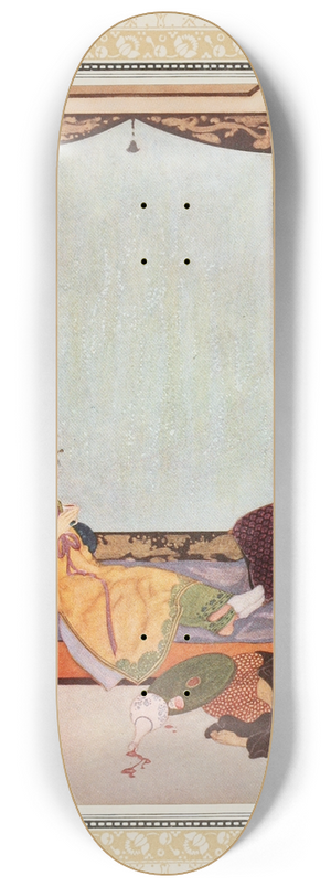 Edmund Dulac - The Lady Bedr-el-Budur and the wicked Magician 8.25 inch art skate deck