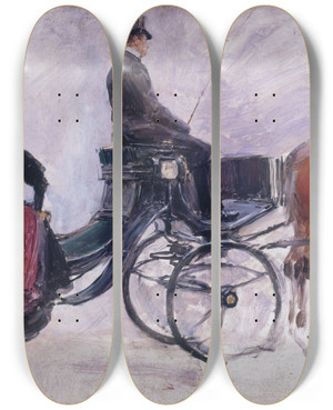 Triptych art skateboard deck of Jean Braud La Victoria by Jean Beraud (1849-1935)