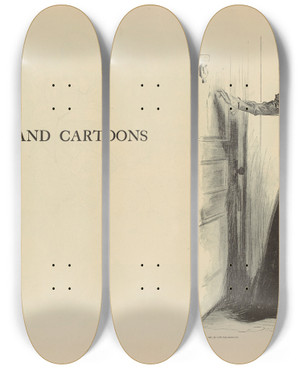 Triptych art skateboard deck of Charles Dana Gibson Sketches And Cartoons by Charles Dana Gibson (1867-1944)