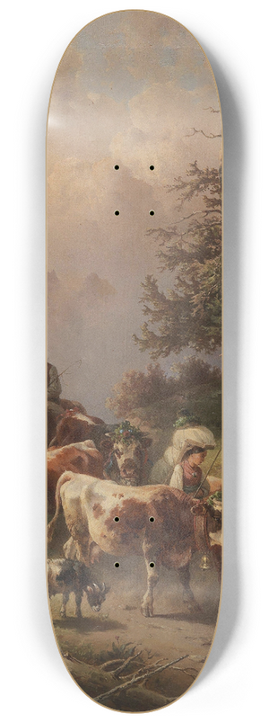 Edmund Mahlknecht - Driving the Cattle down from the Alpine Pastures 8.25 inch art skate deck