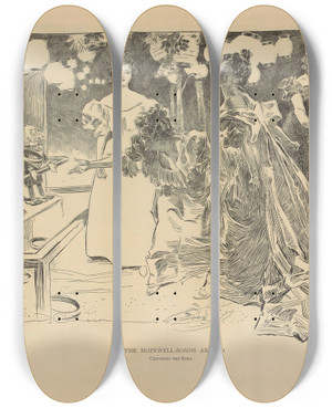 Triptych art skateboard deck of Charles Dana Gibson The Hopewellbonds Abroad_2 by Charles Dana Gibson (1867-1944)