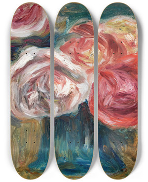 Triptych art skateboard deck of Pierreauguste Renoir Bouquet De Roses Dans Un Vase_1 by Pierre-Auguste Renoir (1841-1919) Triptych art skateboard deck of Pierreauguste Renoir Bouquet De Roses Dans Un Vase_1 by Pierre-Auguste Renoir (1841-1919)