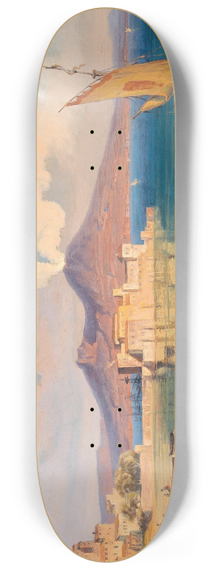 Edmund Von Wrndle - View From The Riviera Di Chiaia To The Castel Dellovo, Naples 8.25 inch art skate deck Edmund Von Wrndle - View From The Riviera Di Chiaia To The Castel Dellovo, Naples 8.25 inch art skate deck