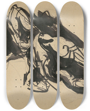 Triptych art skateboard deck of Jn Novk Flagbearer by Jan Novak (1921-1944)