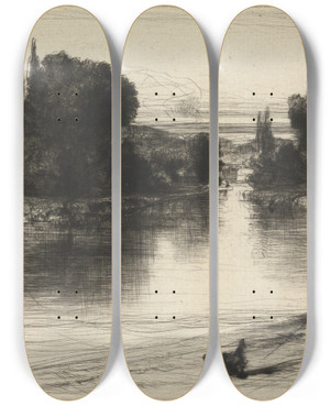Triptych art skateboard deck of Francis Seymour Haden The Towing Path by Francis Seymour Haden (1818-1910) Triptych art skateboard deck of Francis Seymour Haden The Towing Path by Francis Seymour Haden (1818-1910)