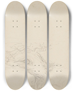 Triptych art skateboard deck of Niels Skovgaard Trstamme by Niels Skovgaard (1858-1938)