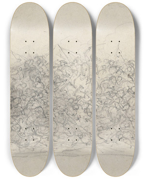 Triptych art skateboard deck of Nicaise De Keyser The Battle Of Nieuwpoort_2 by Nicaise De Keyser (1813-1887)