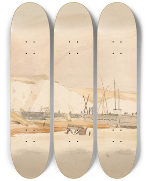 Triptych art skateboard deck of James Stark Dover by James Stark (1794-1859)