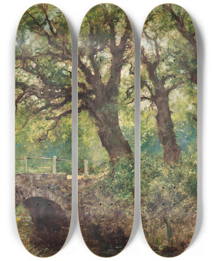 Triptych art skateboard deck of Henry John Yeend King A Young Fisherman by Henry John Yeend King (1855-1924)