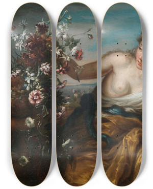 Triptych art skateboard deck of Ignazio Stern An Allegory Of Summer by Ignazio Stern (1679-1748)