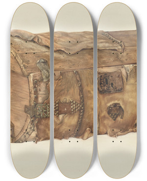 Triptych art skateboard deck of John Thorsen Trunk by John Thorsen