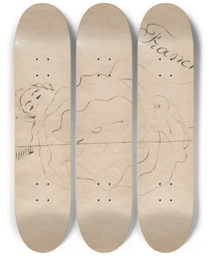 Triptych art skateboard deck of Francis Picabia Sans Titre_13 by Francis Picabia (1879-1953)