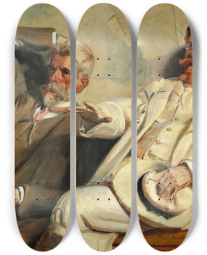 Triptych art skateboard deck of Michael Ancher Art Critics Study by Michael Ancher (1849-1927)