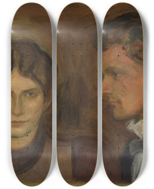 Triptych art skateboard deck of Edvard Munch Aase And Harald Nrregaard by Edvard Munch (1863-1944)