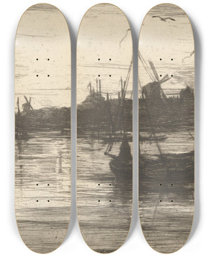 Triptych art skateboard deck of James Clarke Hook Dort The Birthplace Of Cuyp by James Clarke Hook (1819-1907) Triptych art skateboard deck of James Clarke Hook Dort The Birthplace Of Cuyp by James Clarke Hook (1819-1907)