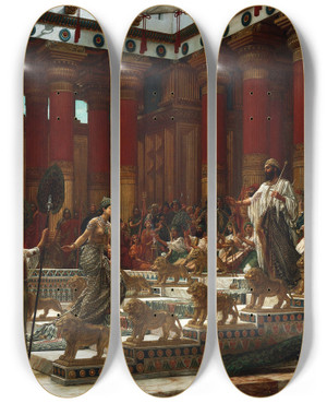 Triptych art skateboard deck of Edward John Poynter The Visit Of The Queen Of Sheba To King Solomon by Edward John Poynter (1836-1919) Triptych art skateboard deck of Edward John Poynter The Visit Of The Queen Of Sheba To King Solomon by Edward John Poynter (1836-1919)