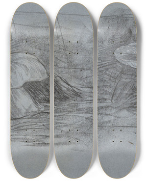 Triptych art skateboard deck of Jan Veth Paddenstoelen_1 by Jan Veth (1864-1925)