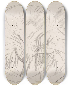 Triptych art skateboard deck of Ernst Ludwig Kirchner Group Of Trees by Ernst Ludwig Kirchner (1880-1938)