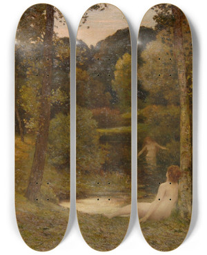 Triptych art skateboard deck of Henri Thirot Lt by Henri Thierot (1863-1905)