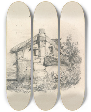 Triptych art skateboard deck of William Callow Cottage In A Landscape by William Callow (1812-1908) Triptych art skateboard deck of William Callow Cottage In A Landscape by William Callow (1812-1908)
