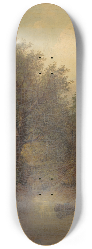 Eduard Boehm - Alpine Landscape with a Boat 8.25 inch art skate deck