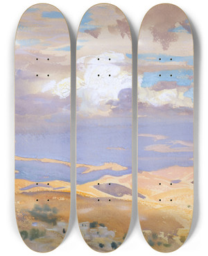 Triptych art skateboard deck of John Singer Sargent From Jerusalem by John Singer Sargent (1856-1925)