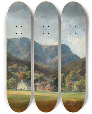 Triptych art skateboard deck of Friedrich Zeller Blick Auf Den Sandling Von Altaussee Aus by Friedrich Zeller (1817-1896) Triptych art skateboard deck of Friedrich Zeller Blick Auf Den Sandling Von Altaussee Aus by Friedrich Zeller (1817-1896)