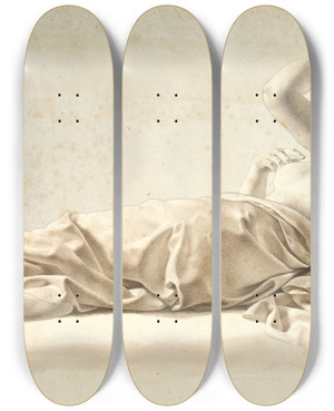 Triptych art skateboard deck of Christoffer Wilhelm Eckersberg The Dream Of Alcyone by Christoffer Wilhelm Eckersberg (1783-1853)