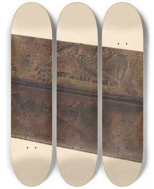 Triptych art skateboard deck of John H Tercuzzi Match Box by John H Tercuzzi