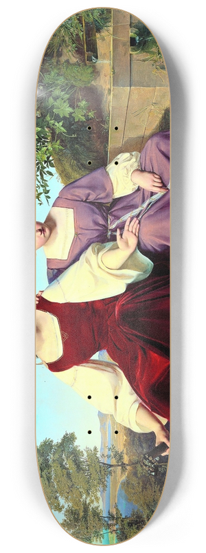 Eduard Julius Friedrich Bendemann - Two Girls at the Well 8.25 inch art skate deck