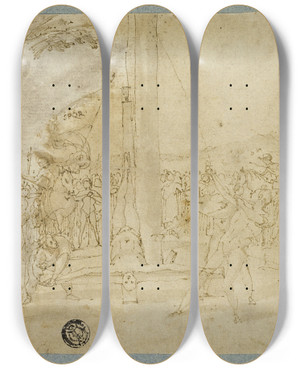 Triptych art skateboard deck of Andrea Boscoli Martyrdom Of Saint Peter by Andrea Boscoli (1560-1608) Triptych art skateboard deck of Andrea Boscoli Martyrdom Of Saint Peter by Andrea Boscoli (1560-1608)