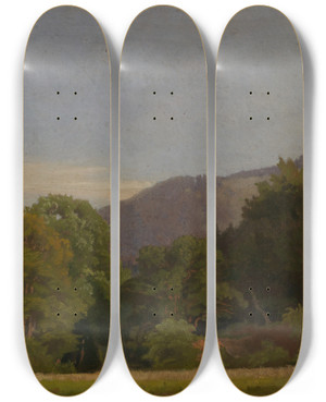 Triptych art skateboard deck of Emil Lugo Wiese Am Waldrand Mit Hhenzug In Der Ferne by Emil Lugo (1840-1902) Triptych art skateboard deck of Emil Lugo Wiese Am Waldrand Mit Hhenzug In Der Ferne by Emil Lugo (1840-1902)