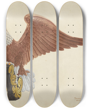 Triptych art skateboard deck of Fw Powell Eagle Figurehead by F.W. Powell Triptych art skateboard deck of Fw Powell Eagle Figurehead by F.W. Powell