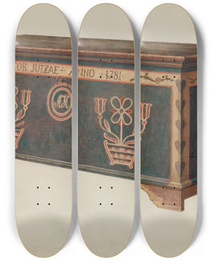 Triptych art skateboard deck of Ethelbert Brown Chest by Ethelbert Brown