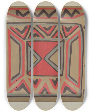 Triptych art skateboard deck of Dp Jones End Of Chest by D.P. Jones