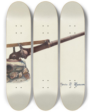 Triptych art skateboard deck of Marius Hansen Water Nozzle by Marius Hansen