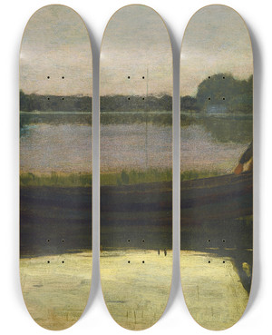 Triptych art skateboard deck of Winslow Homer Sunset by Winslow Homer (1836-1910)