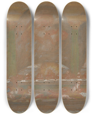 Triptych art skateboard deck of James Ensor De Bruiloft Van Kana by James Ensor (1860-1949)