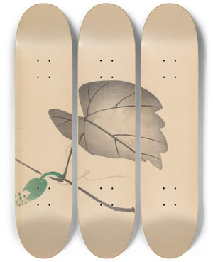 Triptych art skateboard deck of Shibata Zeshin Zeshin Iboku Tairyukyo Gafu Pl04 by Shibata Zeshin (1807-1891)