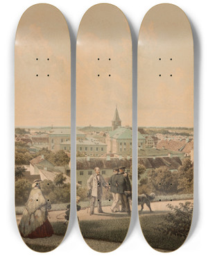 Triptych art skateboard deck of Louis Hflinger Vaade Tartule Toomelt by Louis Hoflinger