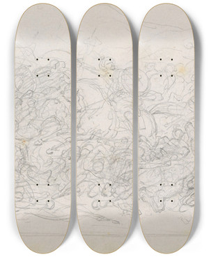 Triptych art skateboard deck of Nicaise De Keyser Battle Scene_4 by Nicaise De Keyser (1813-1887)