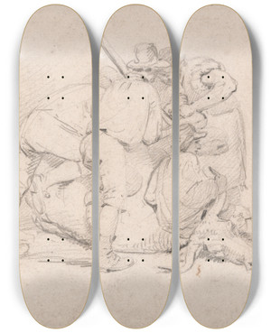 Triptych art skateboard deck of James Ward Delivering A Calf by James Ward (1769-1859) Triptych art skateboard deck of James Ward Delivering A Calf by James Ward (1769-1859)