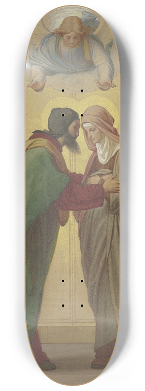 Eduard von Steinle - Begegnung Joachims und Annas an der Goldenen Pforte 8.25 inch art skate deck