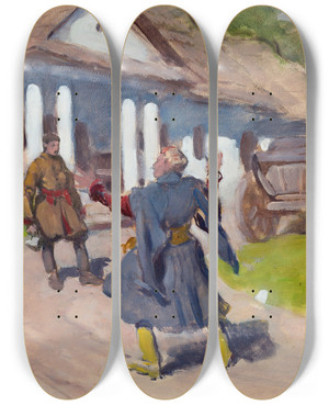 Triptych art skateboard deck of Wodzimierz Tetmajer Welcome by Wlodzimierz Tetmajer (1861-1923)