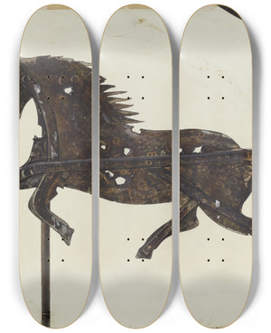 Triptych art skateboard deck of Chris Makrenos Weather Vane by Chris Makrenos (20-)