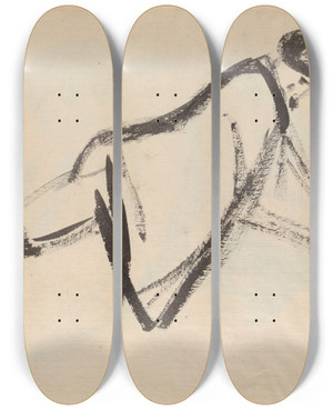 Triptych art skateboard deck of Rik Wouters Skipper by Rik Wouters (1882-1916)