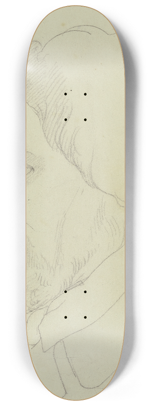 Eduard von Steinle - Kopf eines Mannes mit kurzem Vollbart im Profil nach links 8.25 inch art skate deck