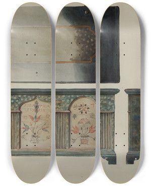 Triptych art skateboard deck of Frances Lichten Chest_1 by Frances Lichten (1889-1961)